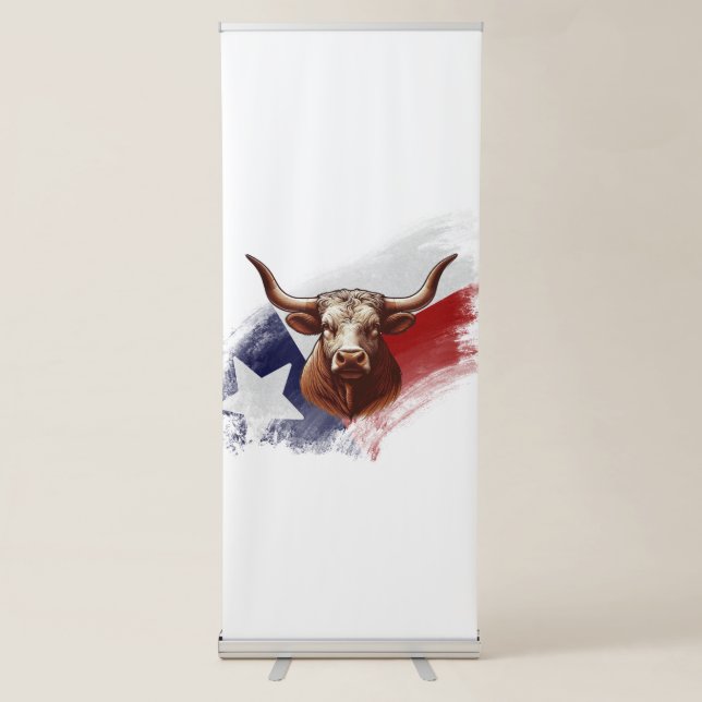 Texas longhorn cow retractable banner (Front)
