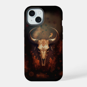 Texas Longhorn Cow Skull Rustic iPhone 15 Case