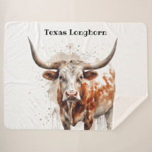Texas longhorn, customisable sherpa blanket