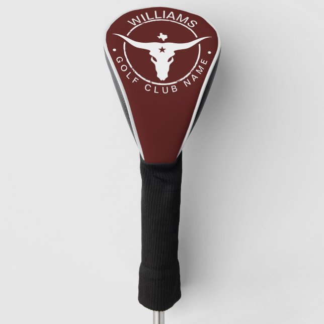 Texas Longhorn Golf Club Player Name Golf Head Cover (Front)