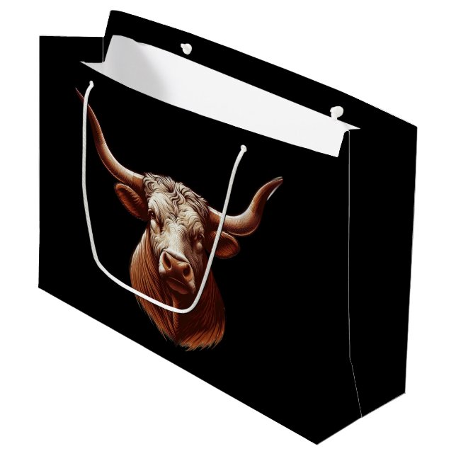 Texas Longhorn Large Gift Bag (Front Angled)