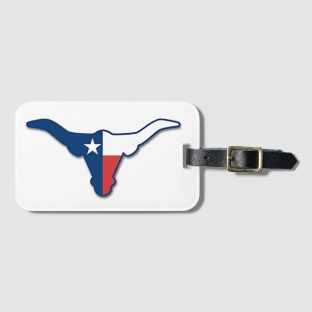 Texas longhorn luggage tag (Front Horizontal)