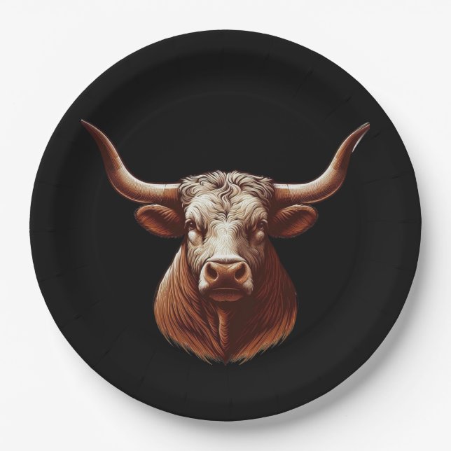 Texas Longhorn Paper Plate (Front)