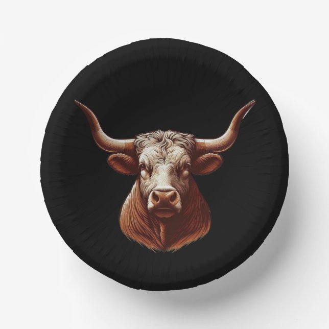 Texas Longhorn Paper Plate (Front)