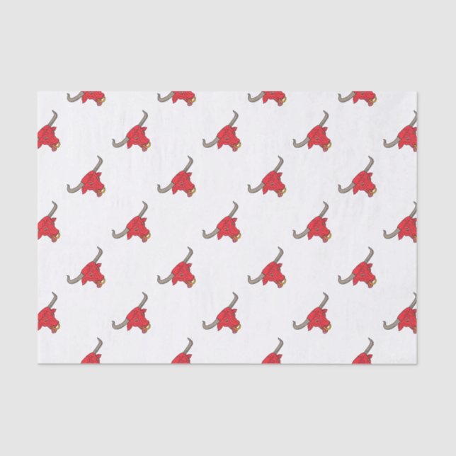 Texas Longhorn Red Bull Drawing Tissue Paper (Front)