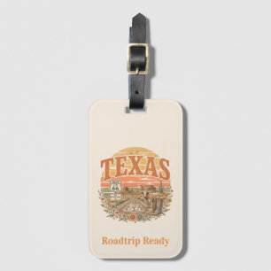 Texas Longhorn Route 66 Travel ID Luggage Tag