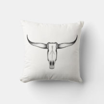 Texas Longhorn Skull Pillow