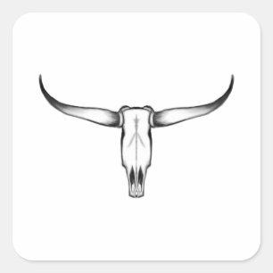 Texas Longhorn Skull Pillow Square Sticker