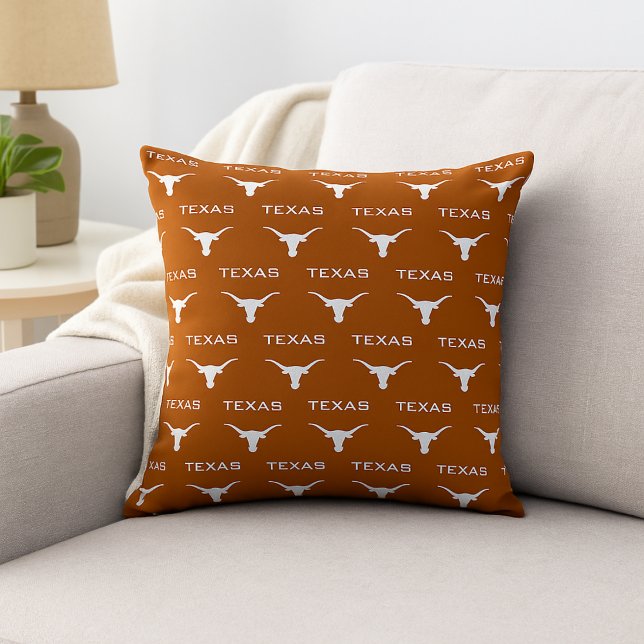 Texas Longhorn Style Western Rustic Decor Cushion (Texas Longhorn Style Western Rustic Decor Throw Pillow)