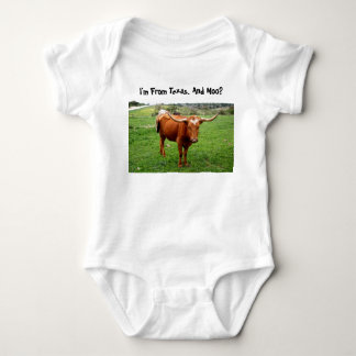 Texas Longhorn With Funny Texas Saying Baby Bodysuit