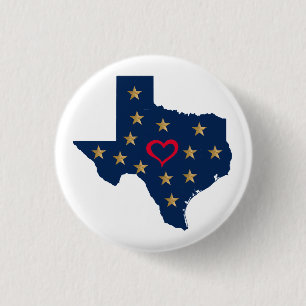 Texas Love and Shining Stars in the Lone Star Stat 3 Cm Round Badge