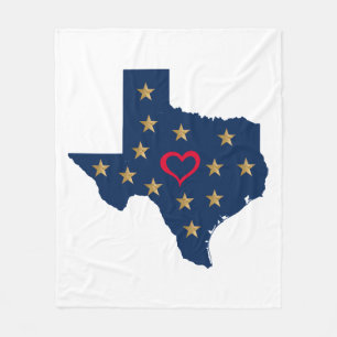 Texas Love and Shining Stars in the Lone Star Stat Fleece Blanket