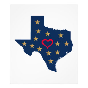Texas Love and Shining Stars in the Lone Star Stat Photo Print