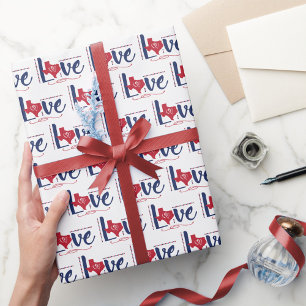 Texas Love - Hearts & Dots Wrapping Paper