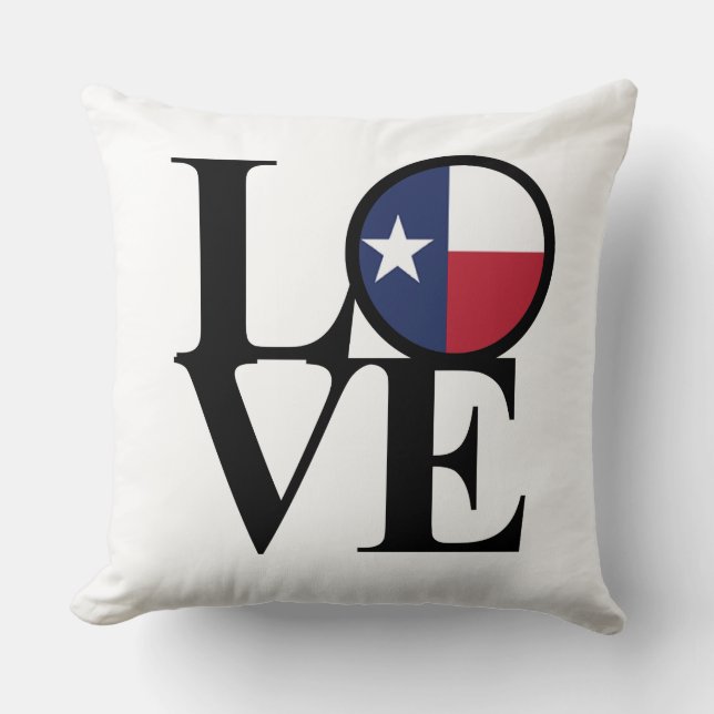 Texas LOVE Throw Pillow 20"x20" (Front)