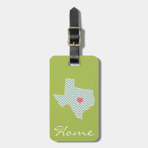 Texas Love with Custom Heart and Family Name Luggage Tag