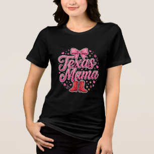 Texas Mama Coquette Bow Shirt - Pink Bow Texas Mam