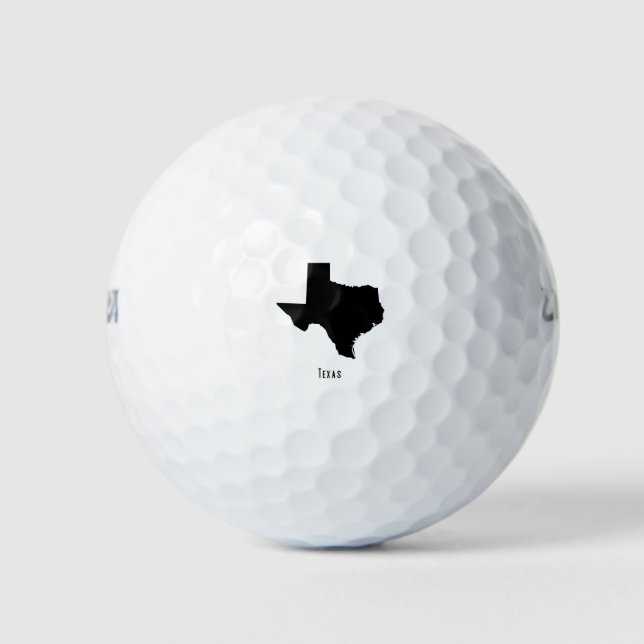 Texas Map - Black and White Modern Texas Map Golf Balls (Front)