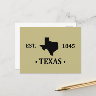 Texas map black the lone star state holiday postcard