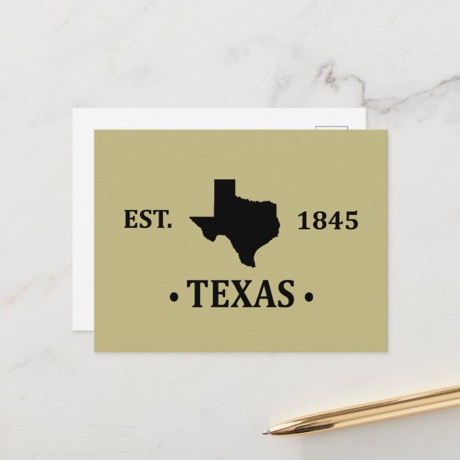 Texas map black the lone star state holiday postcard (Front/Back In Situ)