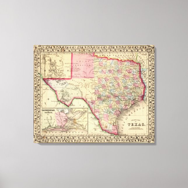 Texas Map by Mitchell Canvas Print (Front)