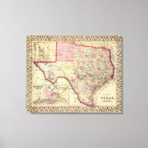Texas Map by Mitchell Canvas Print