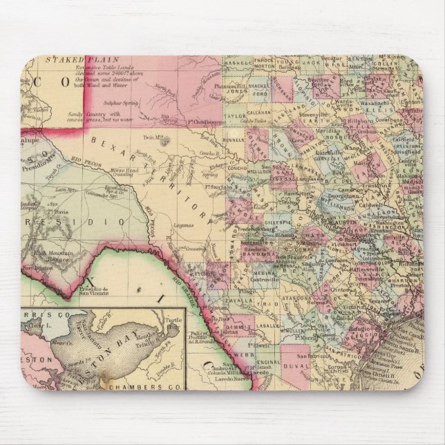 Texas Map by Mitchell Mouse Mat (Front)