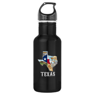 Texas Map Flag Design for Proud Texans  532 Ml Water Bottle