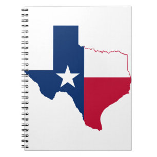 Texas map flag notebook