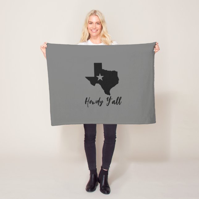 Texas Map Lone Star State Howdy Y'all  Fleece Blanket (In Situ)