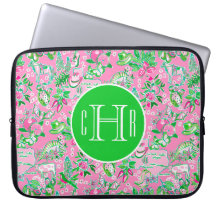 Texas Map Pink & Green Preppy Pattern Monogrammed