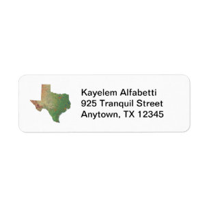 Texas Map Return Address Label