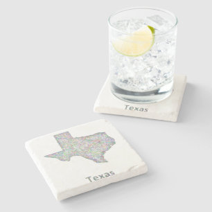 Texas map stone coaster