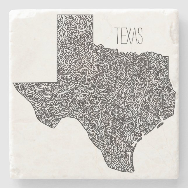 Texas Map Stone Coaster (Front)