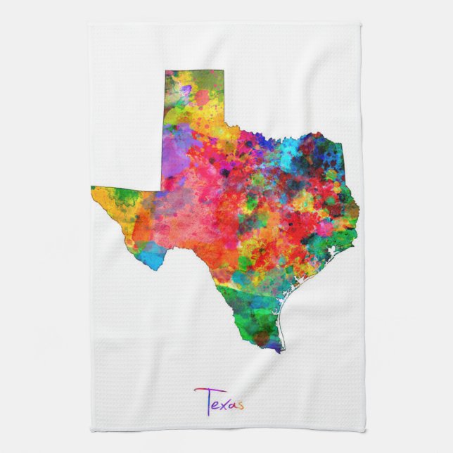 Texas Map Tea Towel (Vertical)