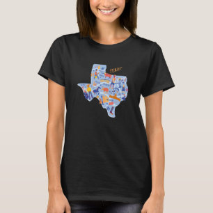 Texas Map Vintage Funky Style Texan US State Desig T-Shirt