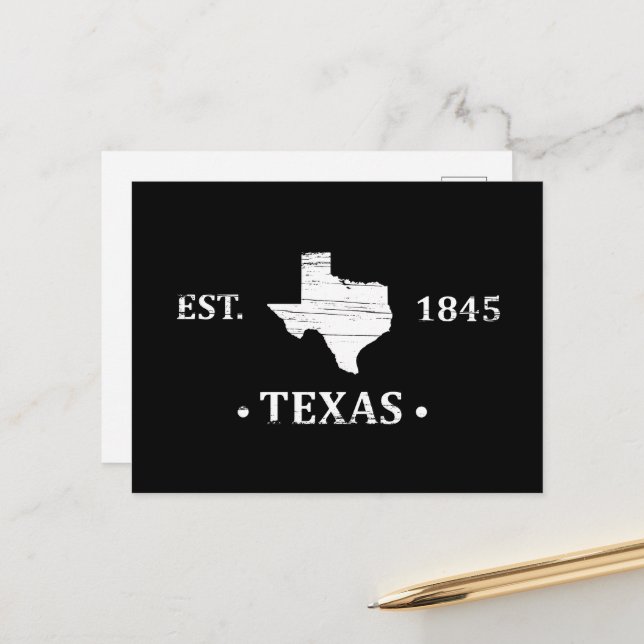 Texas map white the lone star state holiday postcard (Front/Back In Situ)