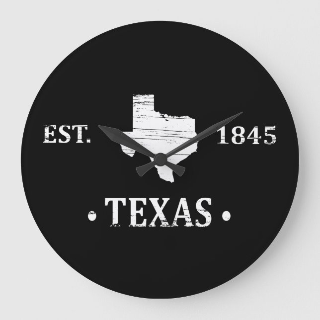 Texas map white the lone star state large clock (Front)