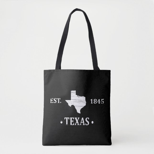 Texas map white the lone star state tote bag (Front)