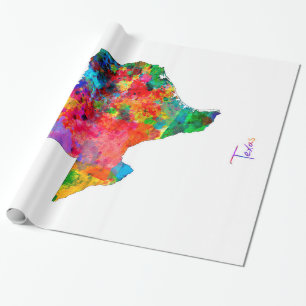 Texas Map Wrapping Paper