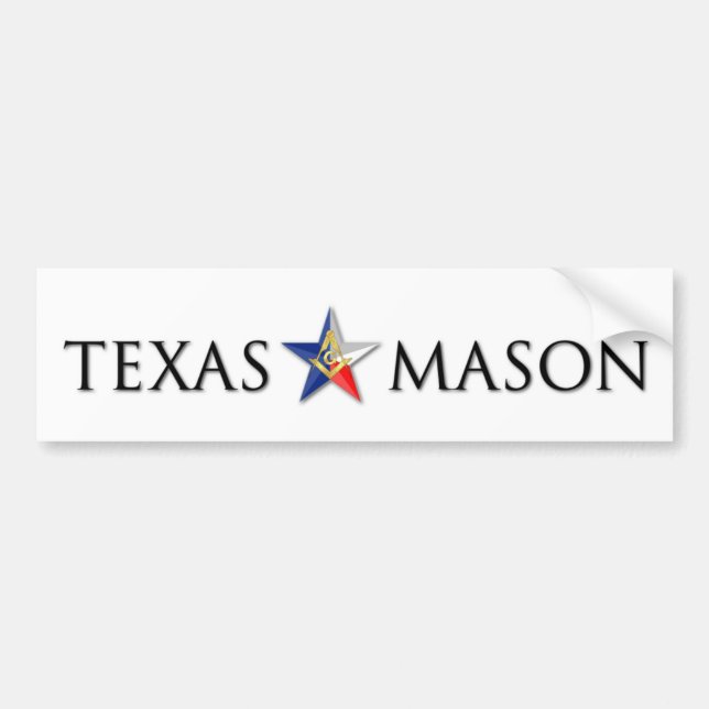 Texas Mason Bumper Sticker (Front)