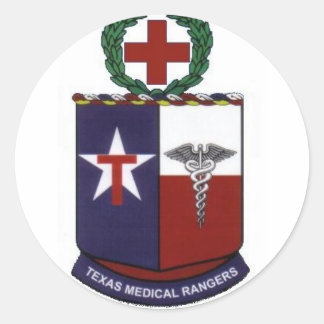 texas medical Rangers round decal Classic Round Sticker