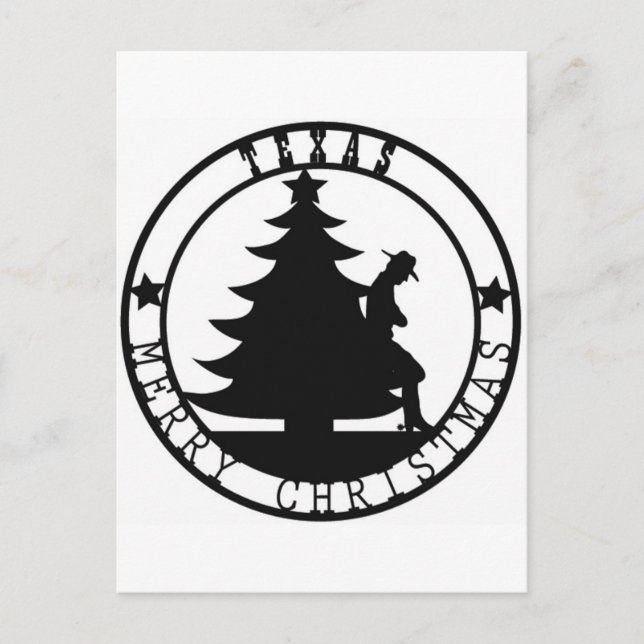 Texas Merry Christmas Holiday Postcard (Front)