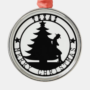 Texas Merry Christmas Metal Tree Decoration