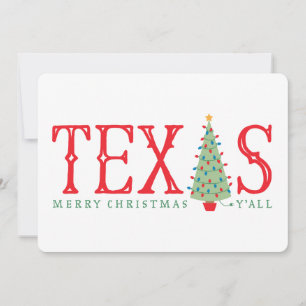 Texas Merry Christmas Tree Card or Invitation