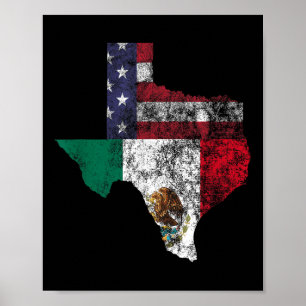 Texas Mexico American Flag Cinco De Mayo Mexican T Poster
