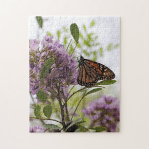 Texas Monarch Butterfly Mountain Laurel Flower Jigsaw Puzzle