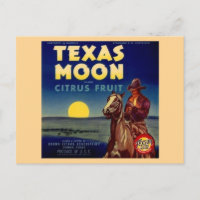 Texas Moon Citrus Fruit Crate Label