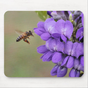 Texas Mountain Laurel Bee in Flight Mouse Mat