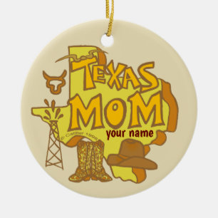 Texas Mum  Ceramic Tree Decoration